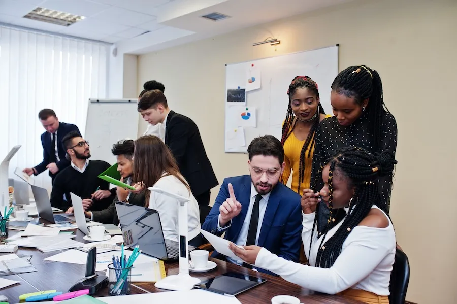 group of people in a training plan
